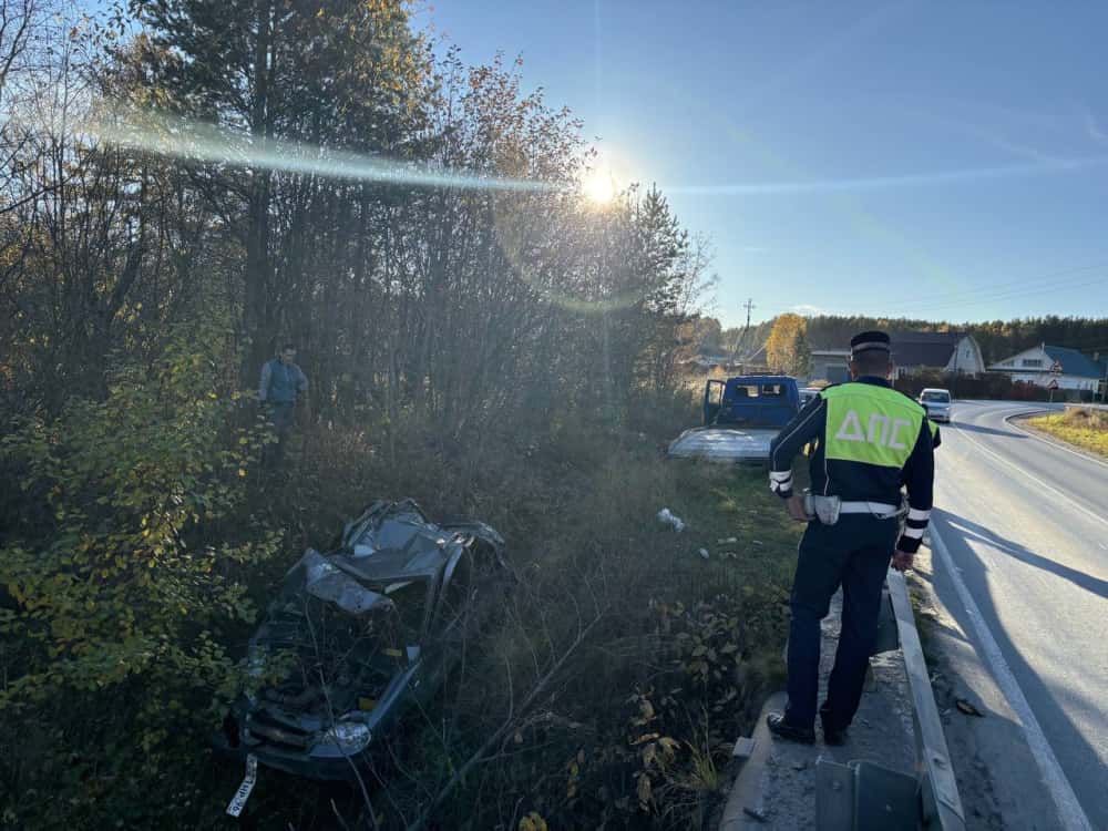 В Реже автомобиль выехал в пойму реки, пострадали люди 