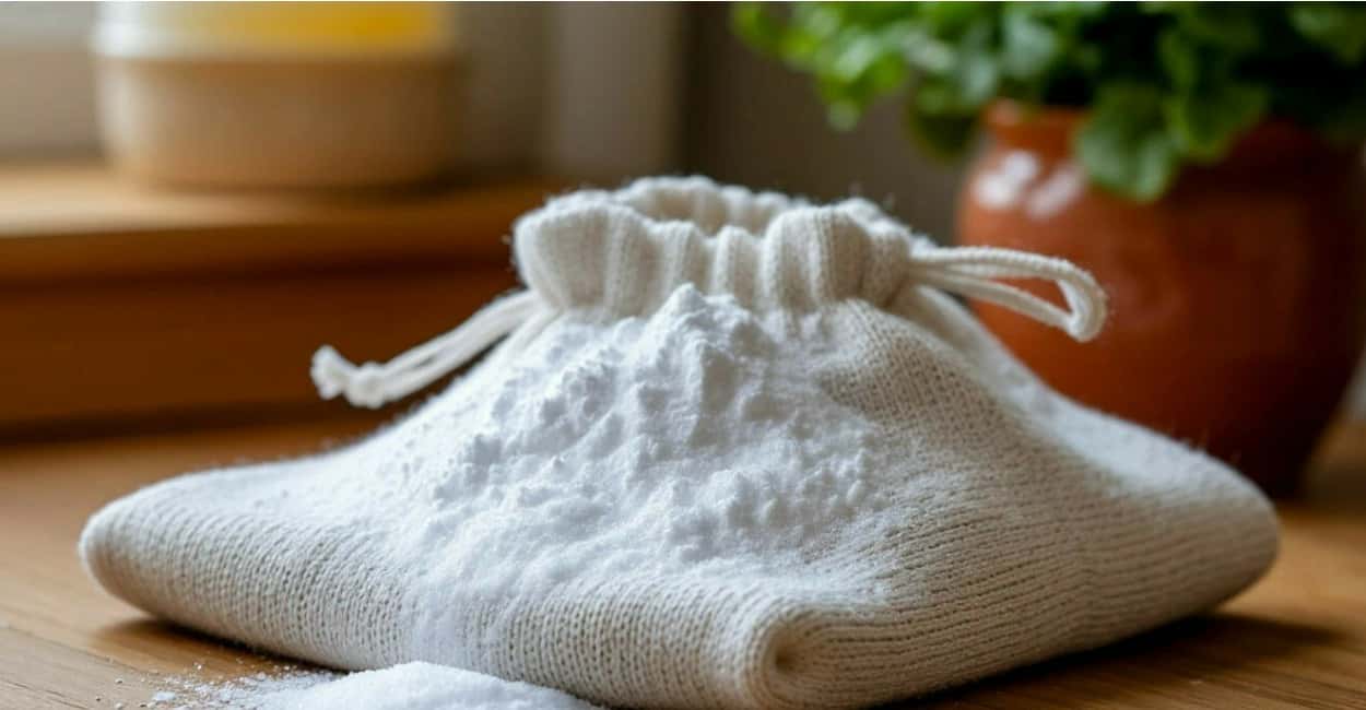 Сыплю жменю соды в носок — в доме запах лучше, чем в Провансе: затхлая вонь уходит за 10 минут — и всё под рукой