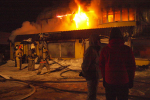 Ночью в Перми горело офисное здание