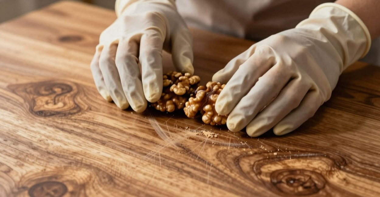 Не трачу тысячи на новый гарнитур: теперь стираю царапины простым орехом — мебель как новая и служит годами