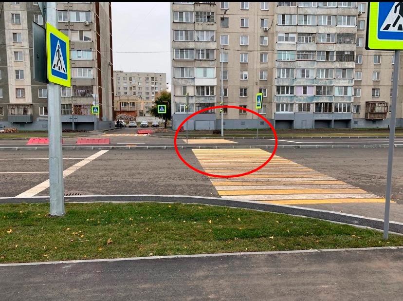 Пешеходный переход на новой дороге в Кургане вызвал недовольство жителей