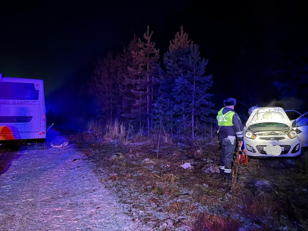 В Верхнепышминском районе в ДТП с автобусом погибли две девушки | Две 23-летние девушки из Kia погибли в столкновении с автобусом на Урале