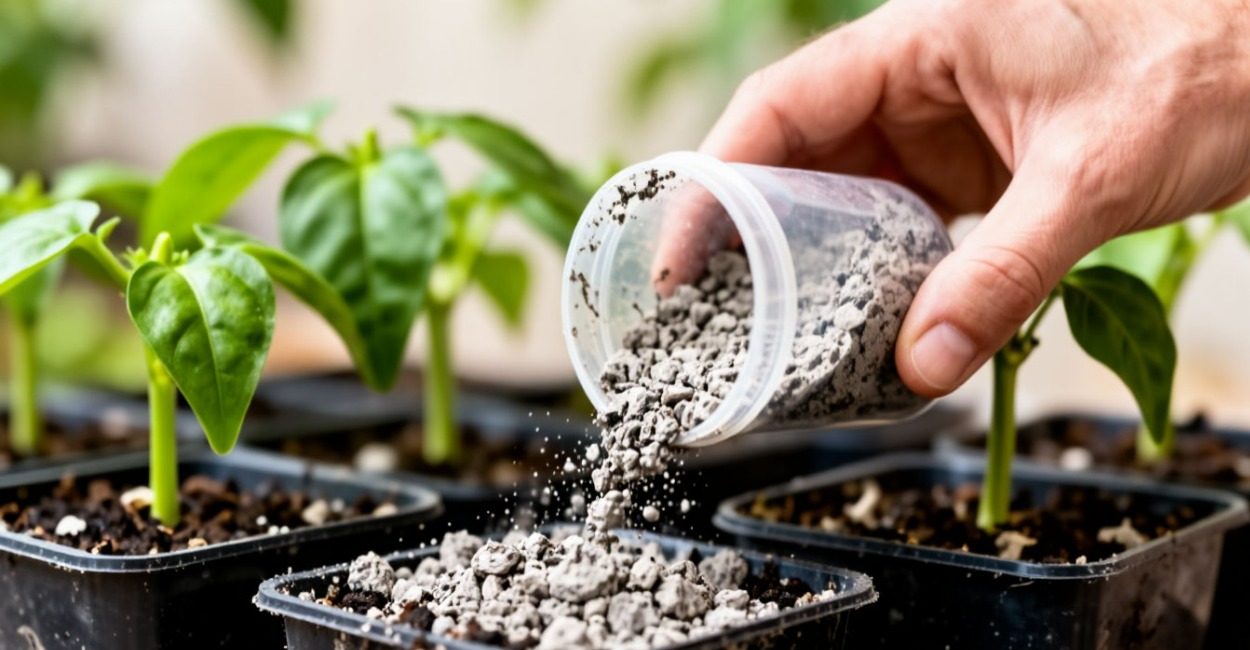 1 ст. л. на литр воды раз в 10 дней — рассада перцев коренастая, без лиловых листьев и задеревенелого стебля