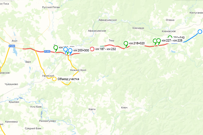 На автодороге Р-242 на путепроводе изменилась схема движения