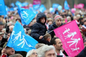 Французы против однополых браков