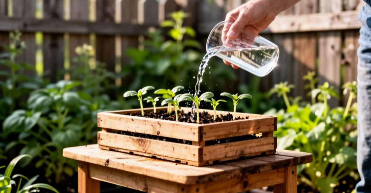0,5 стакана на литр воды: поливаю больную рассаду в апреле — и вижу потрясающий результат