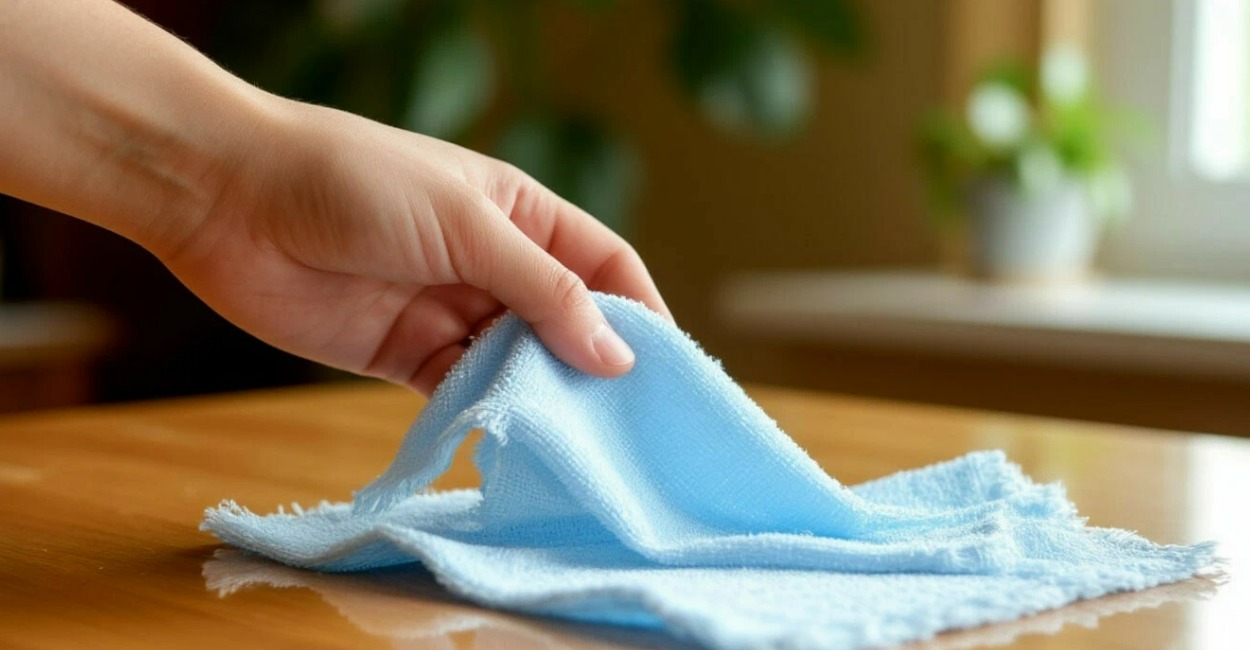 3 ложки на стакан воды — к этой плёнке пыль не липнет: заляпанный стол сияет чистотой, а уборка стала проще в 100 раз