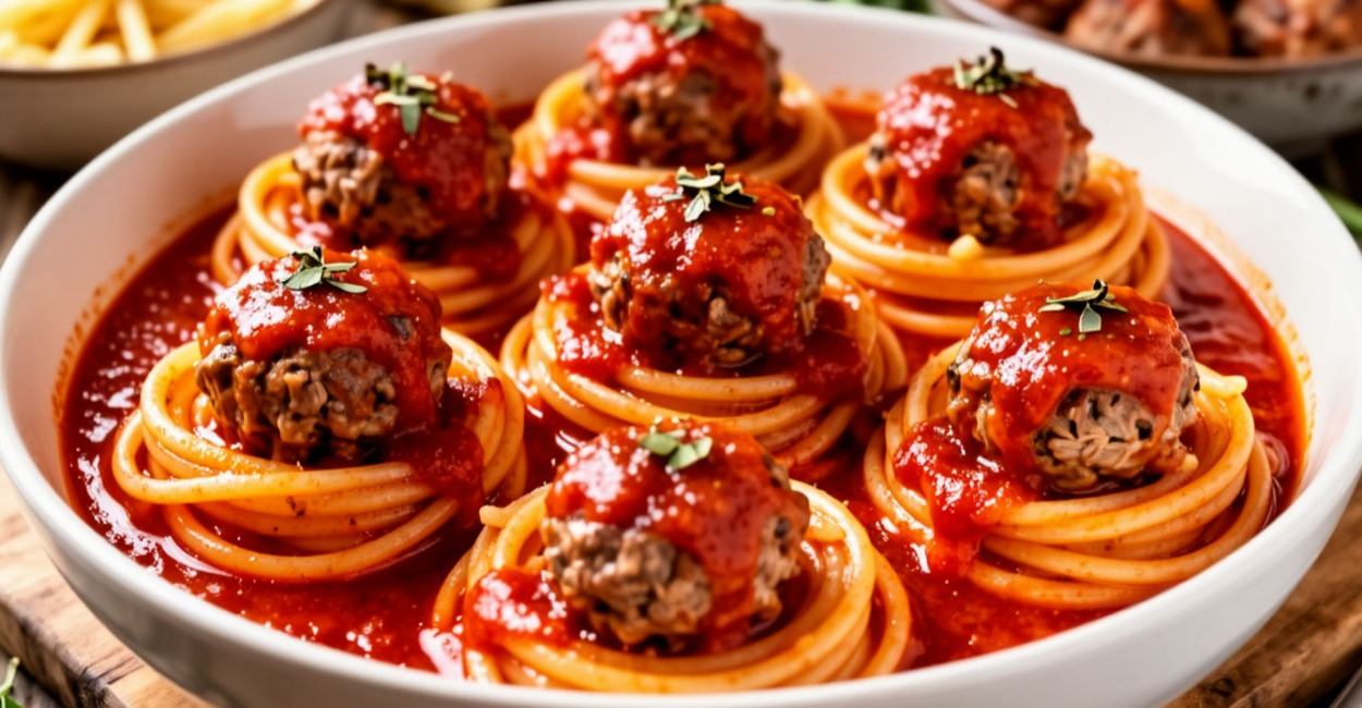 Беру макароны с фаршем и готовлю «Гнезда»: полноценный ужин с соусом за 40 минут, который хочется повторять