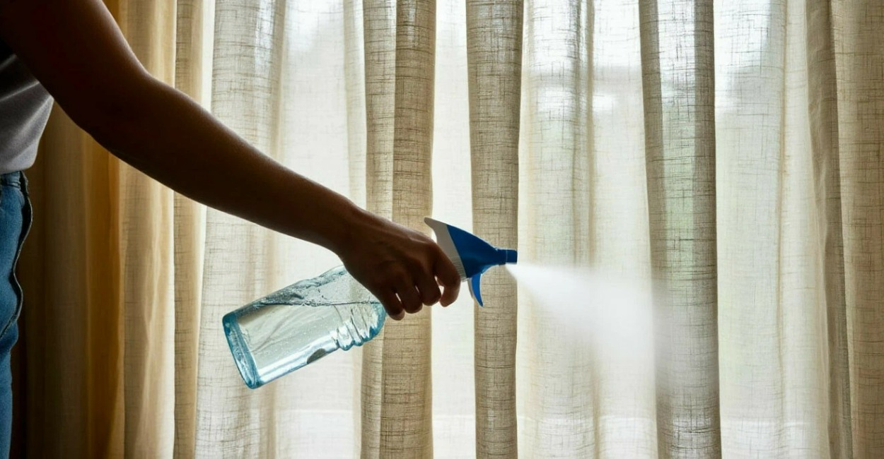 Мятые шторы гладятся сами: 0,5 колпачка в пульверизатор — и утюг больше не включаю