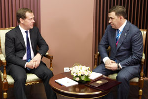 Дмитрий Медведев и Евгений Куйвашев обсудили вопросы повышения качества жизни на Среднем Урале