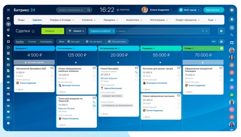 Битрикс24 с поддержкой Bokiva позволяет следить за каждым шагом отдела продаж